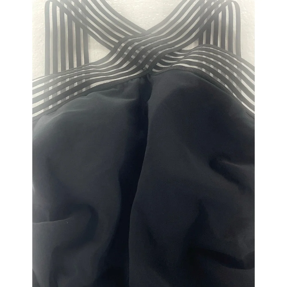 Aqua Green One Piece Swimsuit‎ Tummy Control Ruched Black Lined Size Small